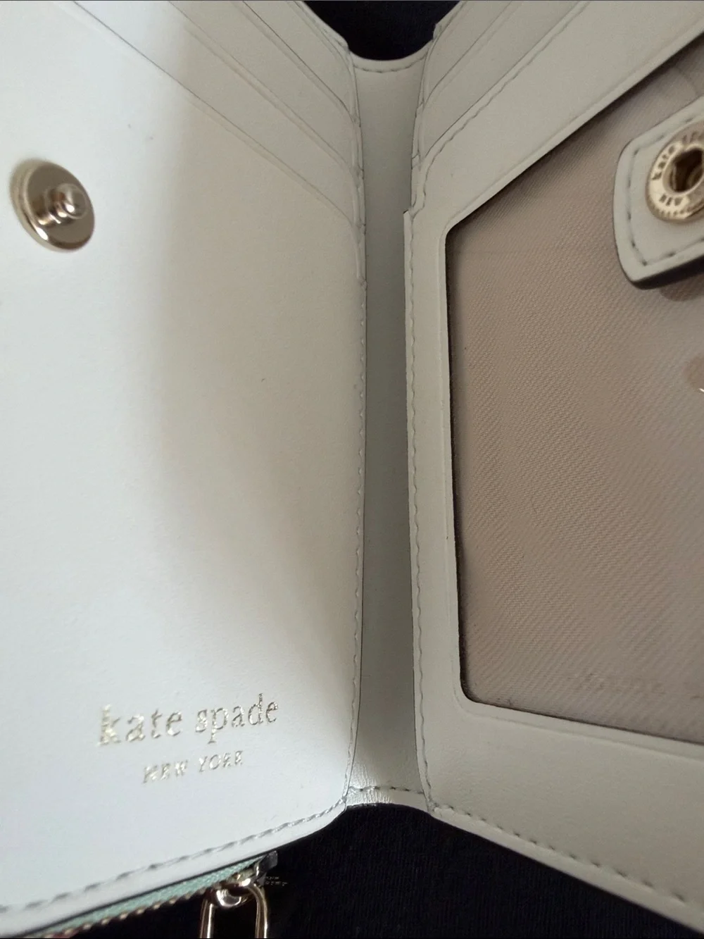 Kate Spade Mint Zip Around Continental Wallet with Gold Logo